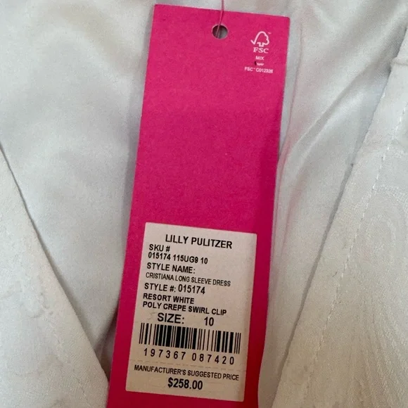 Lilly Pulitzer Resort White Long Sleeve Dress - Picture 2 of 9